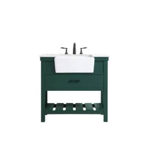 ARKA-E VF60136GN Bathroom Vanity in Green/Black