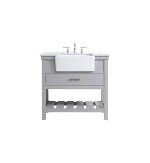 ARKA-E VF60136GR Bathroom Vanity in Grey/Brushed Nickel