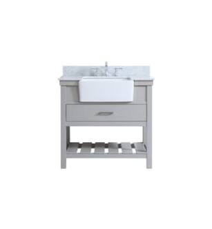 ARKA-E VF60136GR-BS Bathroom Vanity in Grey/Brushed Nickel