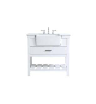 ARKA-E VF60136WH Bathroom Vanity in White/Brushed Nickel
