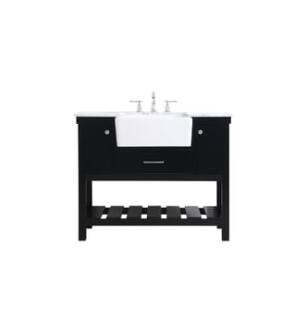 ARKA-E VF60142BK Bathroom Vanity in Black/Brushed Nickel