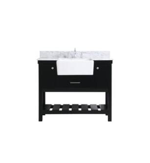 ARKA-E VF60142BK-BS Bathroom Vanity in Black/Brushed Nickel