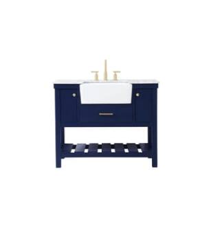 ARKA-E VF60142BL Bathroom Vanity in Blue/Gold