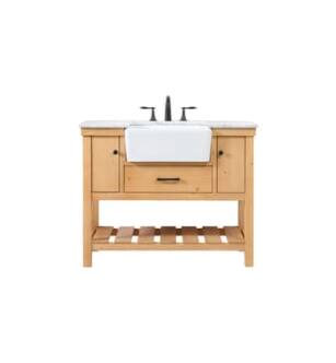 ARKA-E VF60142NW Bathroom Vanity in Natural Wood/Black