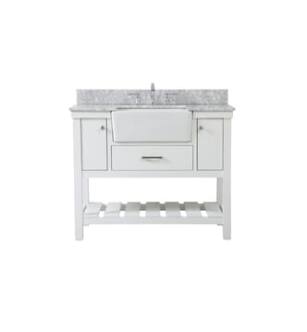 ARKA-E VF60142WH-BS Bathroom Vanity in White/Brushed Nickel