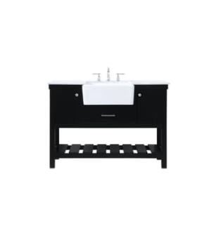 ARKA-E VF60148BK Bathroom Vanity in Black/Brushed Nickel