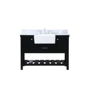 ARKA-E VF60148BK-BS Bathroom Vanity in Black/Brushed Nickel