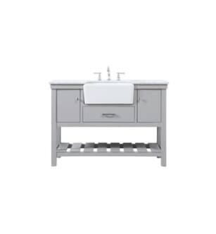 ARKA-E VF60148GR Bathroom Vanity in Grey/Brushed Nickel