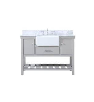 ARKA-E VF60148GR-BS Bathroom Vanity in Grey/Brushed Nickel