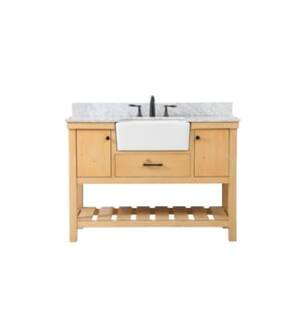 ARKA-E VF60148NW-BS Bathroom Vanity in Natural Wood/Black
