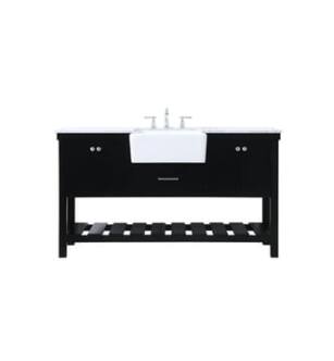 ARKA-E VF60160BK Bathroom Vanity in Black/Brushed Nickel