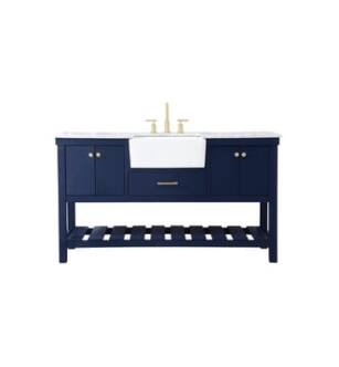 ARKA-E VF60160BL Bathroom Vanity in Blue/Gold