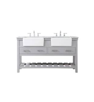ARKA-E VF60160DGR Bathroom Vanity in Grey/Brushed Nickel