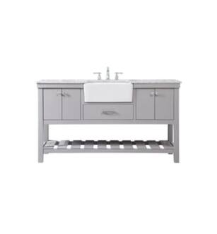 ARKA-E VF60160GR Bathroom Vanity in Grey/Brushed Nickel