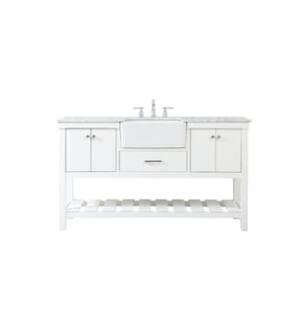 ARKA-E VF60160WH Bathroom Vanity in White/Brushed Nickel