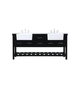 ARKA-E VF60172DBK Bathroom Vanity in Black/Brushed Nickel