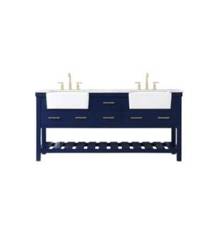 ARKA-E VF60172DBL Bathroom Vanity in Blue/Gold