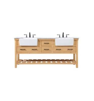 ARKA-E VF60172DNW Bathroom Vanity in Natural Wood/Black