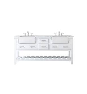 ARKA-E VF60172DWH Bathroom Vanity in White/Brushed Nickel