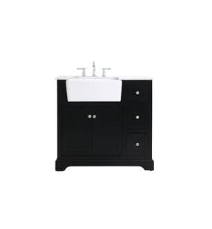 ARKA-E VF60236BK Bathroom Vanity in Black/Brushed Nickel