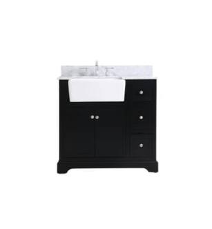 ARKA-E VF60236BK-BS Bathroom Vanity in Black/Brushed Nickel