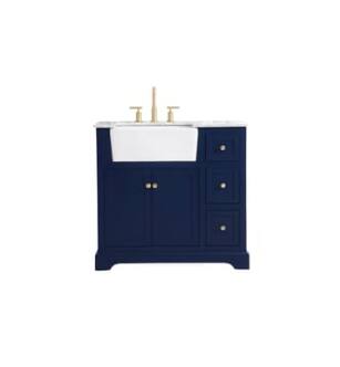 ARKA-E VF60236BL Bathroom Vanity in Blue/Gold