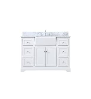 ARKA-E VF60248WH-BS Bathroom Vanity in White/Brushed Nickel