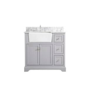 ARKA-E VF60236GR-BS Bathroom Vanity in Grey/Brushed Nickel
