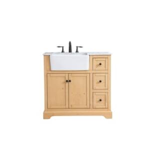 ARKA-E VF60236NW Bathroom Vanity in Natural Wood/Black