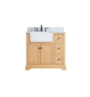 ARKA-E VF60236NW-BS Bathroom Vanity in Natural Wood/Black