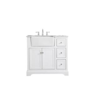 ARKA-E VF60236WH Bathroom Vanity in White/Brushed Nickel