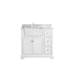 ARKA-E VF60236WH-BS Bathroom Vanity in White/Brushed Nickel
