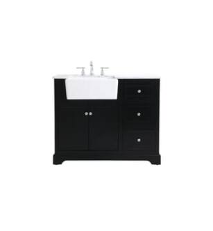 ARKA-E VF60242BK Bathroom Vanity in Black/Brushed Nickel