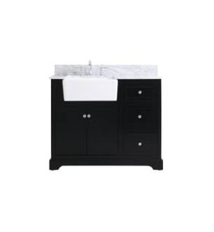 ARKA-E VF60242BK-BS Bathroom Vanity in Black/Brushed Nickel