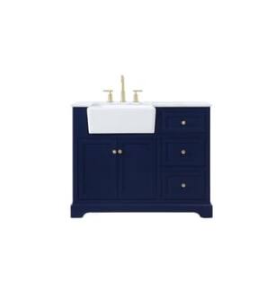 ARKA-E VF60242BL Bathroom Vanity in Blue/Gold