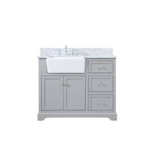 ARKA-E VF60242GR-BS Bathroom Vanity in Grey/Brushed Nickel