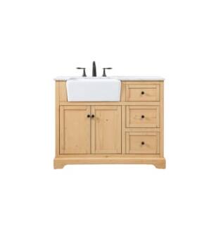 ARKA-E VF60242NW Bathroom Vanity in Natural Wood/Black