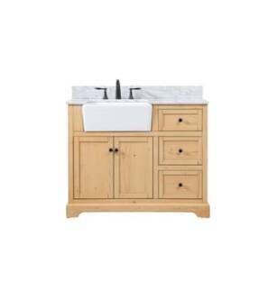 ARKA-E VF60242NW-BS Bathroom Vanity in Natural Wood/Black