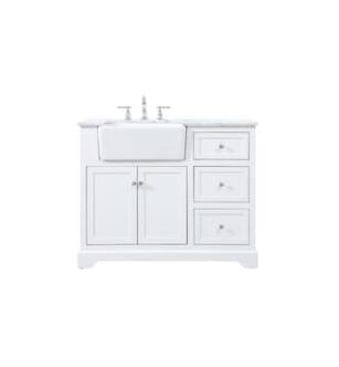 ARKA-E VF60242WH Bathroom Vanity in White/Brushed Nickel