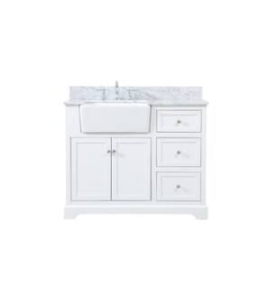ARKA-E VF60242WH-BS Bathroom Vanity in White/Brushed Nickel