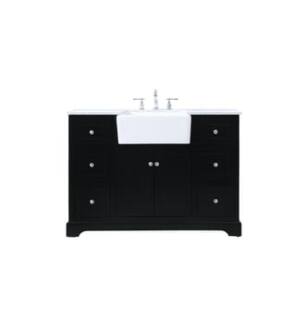 ARKA-E VF60248BK Bathroom Vanity in Black/Brushed Nickel