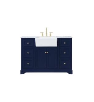 ARKA-E VF60248BL Bathroom Vanity in Blue/Gold