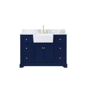 ARKA-E VF60248BL-BS Bathroom Vanity in Blue/Gold