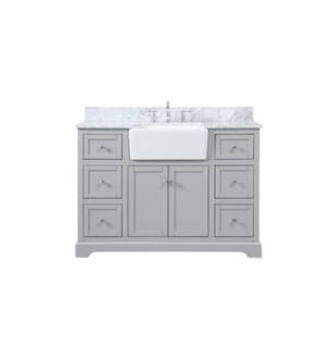 ARKA-E VF60248GR-BS Bathroom Vanity in Grey/Brushed Nickel