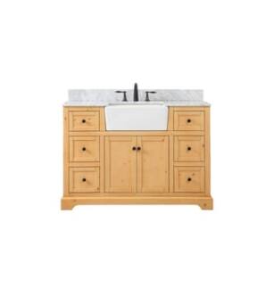 ARKA-E VF60248NW-BS Bathroom Vanity in Natural Wood/Black