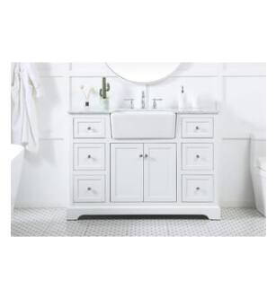 ARKA-E VF60248WH Bathroom Vanity in White/Brushed Nickel