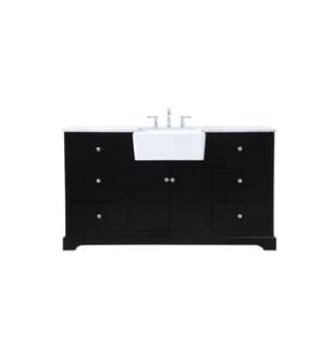ARKA-E VF60260BK Bathroom Vanity in Black/Brushed Nickel