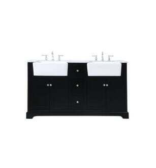 ARKA-E VF60260DBK Bathroom Vanity in Black/Brushed Nickel