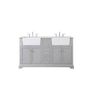 ARKA-E VF60260DGR Bathroom Vanity in Grey/Brushed Nickel