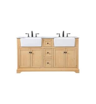 ARKA-E VF60260DNW Bathroom Vanity in Natural Wood/Black